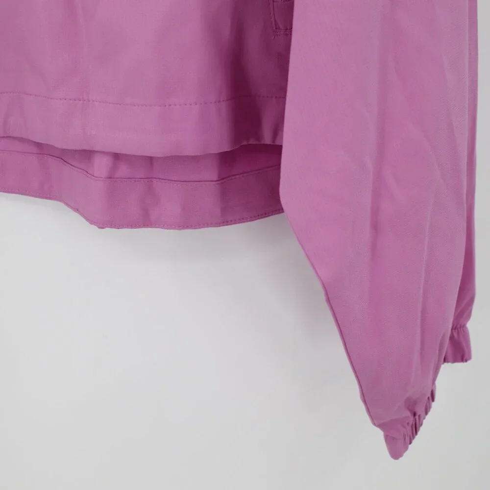 Girlfriend collective windbreaker jacket women's small zip up crop pink hooded - Picture 2 of 15